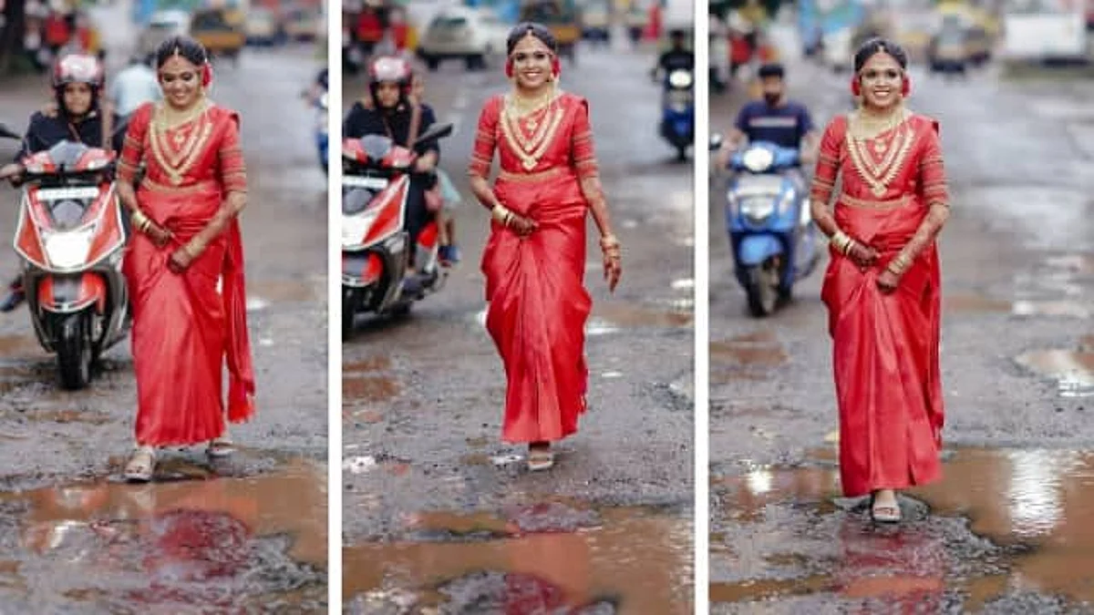 Viral Video: पानी और गड्ढों से भरी सड़क पर दुल्हन ने कराया फोटोशूट, जाने ऐसी क्या थी वजह